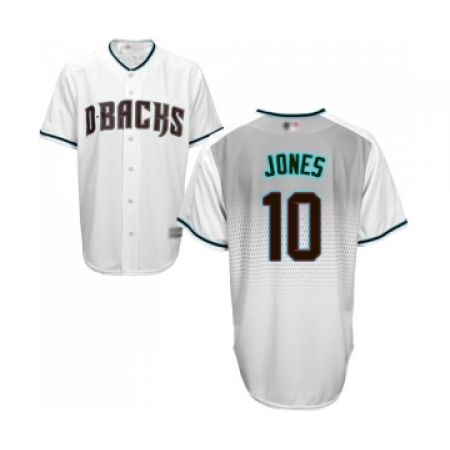 Men's Arizona Diamondbacks #10 Adam Jones Replica White Capri Cool Base Baseball Jersey