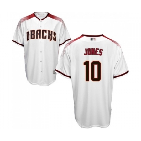 Men's Arizona Diamondbacks #10 Adam Jones Replica White Home Cool Base Baseball Jersey