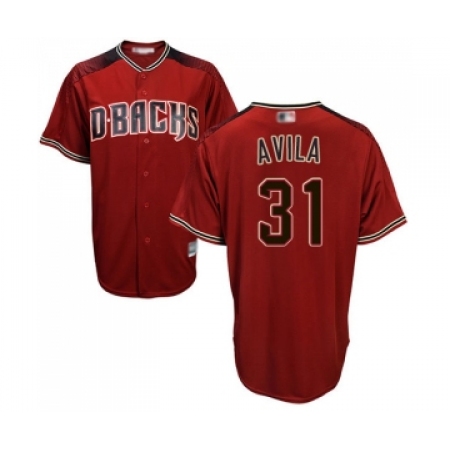 Men's Arizona Diamondbacks #31 Alex Avila Replica Red Brick Alternate Cool Base Baseball Jersey