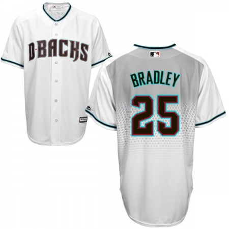 Men's Majestic Arizona Diamondbacks #25 Archie Bradley Replica White/Capri Cool Base MLB Jersey