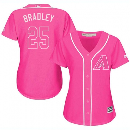Women's Majestic Arizona Diamondbacks #25 Archie Bradley Replica Pink Fashion MLB Jersey