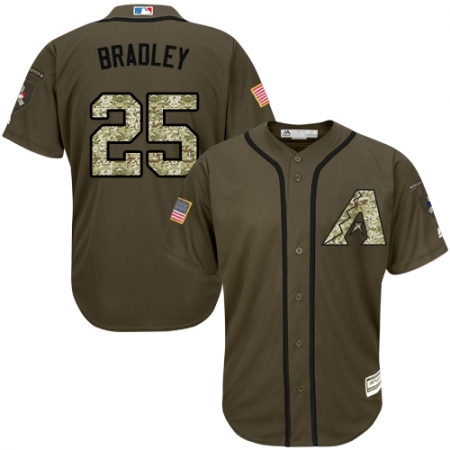 Youth Majestic Arizona Diamondbacks #25 Archie Bradley Replica Green Salute to Service MLB Jersey
