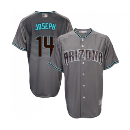 Men's Arizona Diamondbacks #14 Caleb Joseph Replica Gray Turquoise Cool Base Baseball Jersey