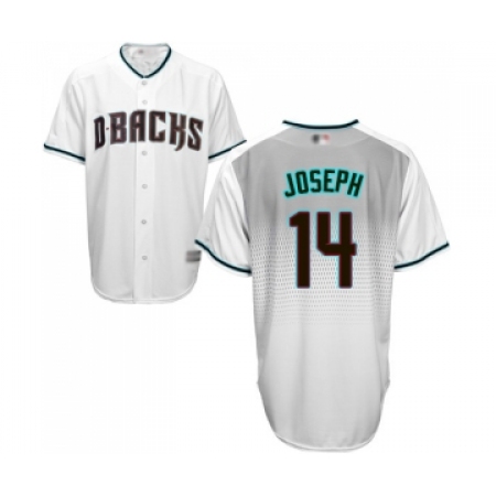 Men's Arizona Diamondbacks #14 Caleb Joseph Replica White Capri Cool Base Baseball Jersey