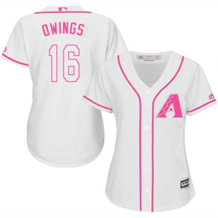Women's Majestic Arizona Diamondbacks #16 Chris Owings Replica White Fashion MLB Jersey