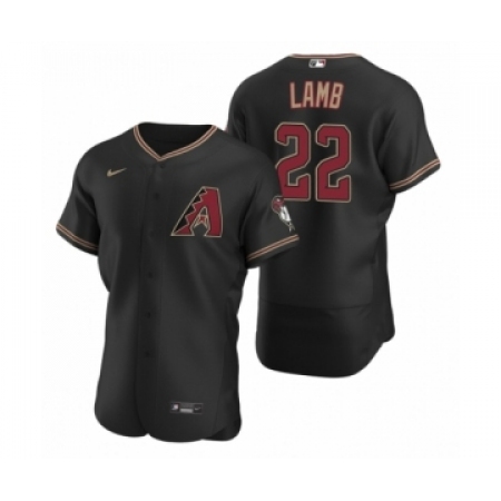 Men's Arizona Diamondbacks #22 Jake Lamb Nike Black Authentic 2020 Alternate Jersey