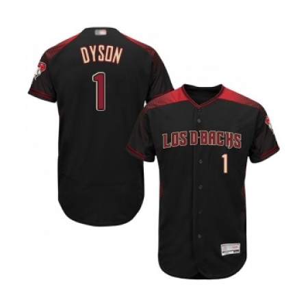 Men's Arizona Diamondbacks #1 Jarrod Dyson Black Alternate Authentic Collection Flex Base Baseball Jersey