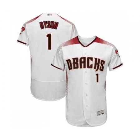 Men's Arizona Diamondbacks #1 Jarrod Dyson White Home Authentic Collection Flex Base Baseball Jersey