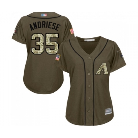 Women's Arizona Diamondbacks #35 Matt Andriese Authentic Green Salute to Service Baseball Jersey