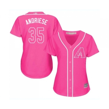Women's Arizona Diamondbacks #35 Matt Andriese Replica Pink Fashion Baseball Jersey