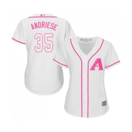 Women's Arizona Diamondbacks #35 Matt Andriese Replica White Fashion Baseball Jersey