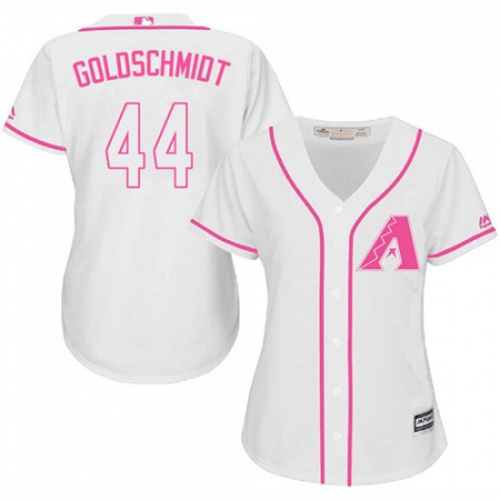 Women's Majestic Arizona Diamondbacks #44 Paul Goldschmidt Authentic White Fashion MLB Jersey