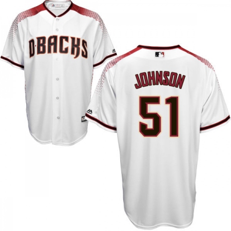 Men's Majestic Arizona Diamondbacks #51 Randy Johnson Authentic White Home Cool Base MLB Jersey