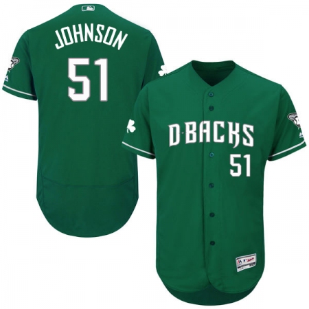 Men's Majestic Arizona Diamondbacks #51 Randy Johnson Green Celtic Flexbase Authentic Collection MLB Jersey