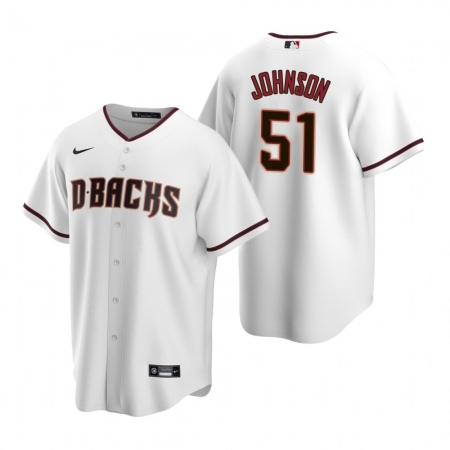 Men's Nike Arizona Diamondbacks #51 Randy Johnson White Home Stitched Baseball Jersey