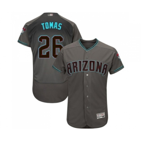 Men's Arizona Diamondbacks #26 Yasmany Tomas Gray Teal Alternate Authentic Collection Flex Base Baseball Jersey