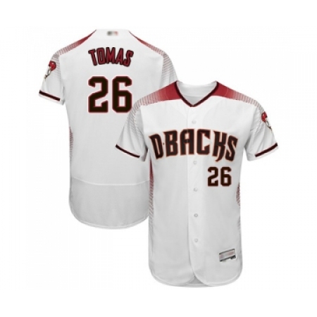 Men's Arizona Diamondbacks #26 Yasmany Tomas White Home Authentic Collection Flex Base Baseball Jersey